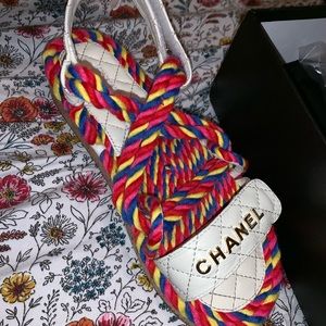 Size 7 Chanel  sandals only worn once